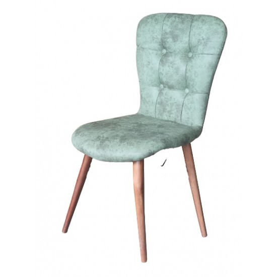 Scaun tapitat dining/bucatarie, BRISTOL Verde, material textil, cadru Lemn