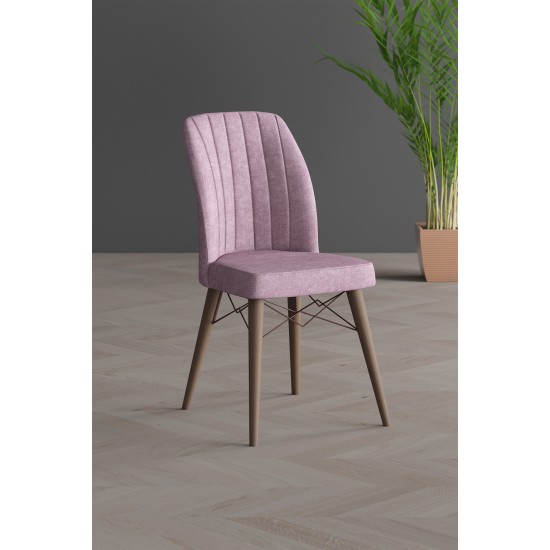 Scaun tapitat dining/bucatarie, Horizon Rozalin, material textil, cadru metal, picioare Lemn Scaun tapitat dining/bucatarie, Horizon Rozalin, material textil, cadru metal, picioare Lemn