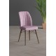 Scaun tapitat dining/bucatarie, Horizon Rozalin, material textil, cadru metal, picioare Lemn Scaun tapitat dining/bucatarie, Horizon Rozalin, material textil, cadru metal, picioare Lemn