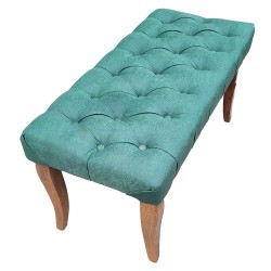 Canapea tip banca tapitata cu stofa, Menta, 90 cm x 45 cm x 45 cm
