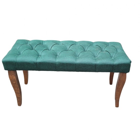 Canapea tip banca tapitata cu stofa, Menta, 90 cm x 45 cm x 45 cm
