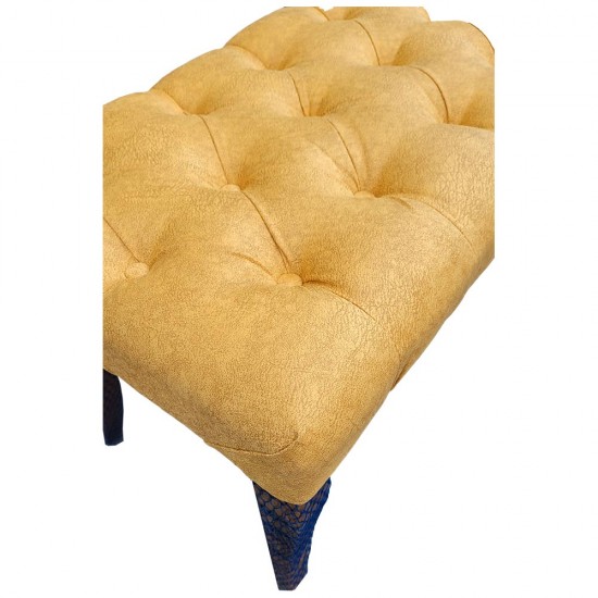 Canapea tip banca tapitata cu stofa, Mustar, 90 cm x 45 cm x 45 cm Canapea tip banca tapitata cu stofa, Mustar, 90 cm x 45 cm x 45 cm