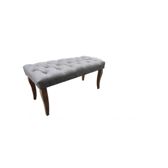 Canapea tip banca tapitata cu stofa, Gri, 90 cm x 45 cm x 45 cm