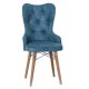 Scaun tapitat dining/bucatarie, JULIETTE Albastru, material textil, cadru Lemn Scaun tapitat dining/bucatarie, JULIETTE Albastru, material textil, cadru Lemn