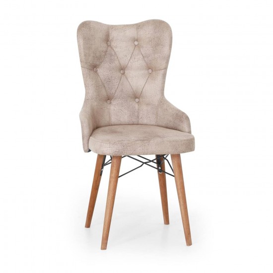 Scaun tapitat dining/bucatarie, JULIETTE Crem, material textil, cadru Lemn Scaun tapitat dining/bucatarie, JULIETTE Crem, material textil, cadru Lemn