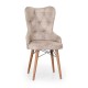 Scaun tapitat dining/bucatarie, JULIETTE Crem, material textil, cadru Lemn Scaun tapitat dining/bucatarie, JULIETTE Crem, material textil, cadru Lemn