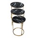 Masuta Marbella set 3 sticla securizat, picioare metal auriu nr.20 Masuta Marbella set 3 sticla securizat, picioare metal auriu nr.20