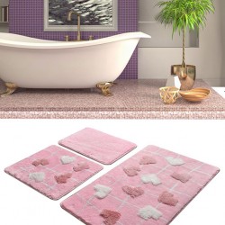 "ALICE Roz" Set 3 Covorase de baie