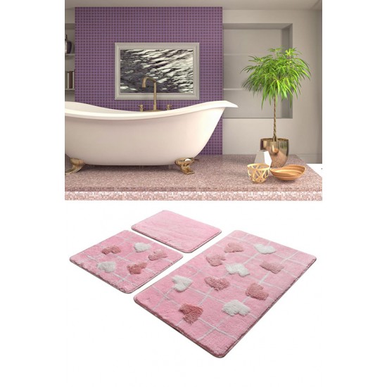 "ALICE Roz" Set 3 Covorase de baie