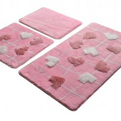 "ALICE Roz" Set 3 Covorase de baie