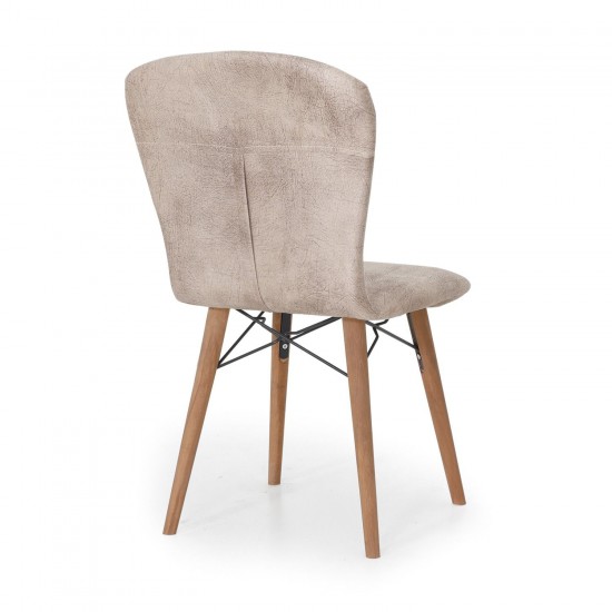 Scaun tapitat dining/bucatarie, BRISTOL Crem, material textil, cadru Lemn