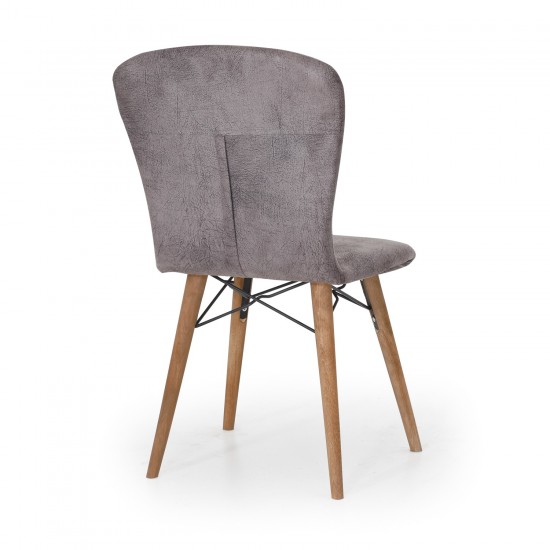 Scaun tapitat dining/bucatarie, BRISTOL Gri, material textil, cadru Lemn