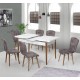 Scaun tapitat dining/bucatarie, BRISTOL Crem, material textil, cadru Lemn