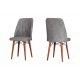 Scaun tapitat dining/bucatarie, Horizon Gri, material textil, cadru metal, picioare Lemn