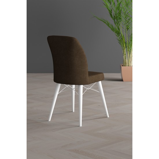 Scaun tapitat, Horizon Maro, material textil, picioare Lemn ALB , dining/bucatarie, cadru metal Scaun tapitat, Horizon Maro, material textil, picioare Lemn ALB , dining/bucatarie, cadru metal