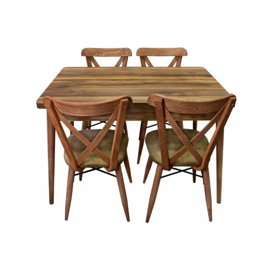 Set masa cu 4 scaune, Funcy, din lemn si MDF,living, bucaterie, terasa Set masa cu 4 scaune, Funcy, din lemn si MDF,living, bucaterie, terasa
