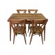 Set masa cu 4 scaune, Funcy, din lemn si MDF,living, bucaterie, terasa Set masa cu 4 scaune, Funcy, din lemn si MDF,living, bucaterie, terasa
