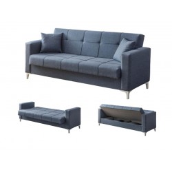 Canapea extensibila Casafun LIVA, 3 locuri, 225x115x85 cm, culoare Marin