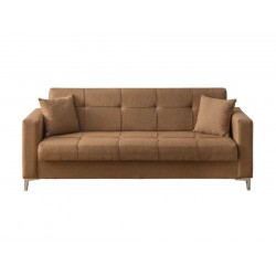 Canapea extensibila Casafun LIVA, 3 locuri, 225x115x85 cm, culoare Maro-Cappucino