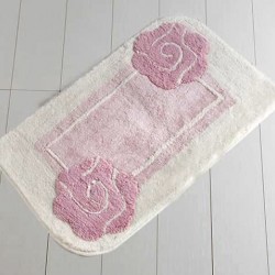 Covoras de baie ROZE IN ALB. 100 CM X 60 CM