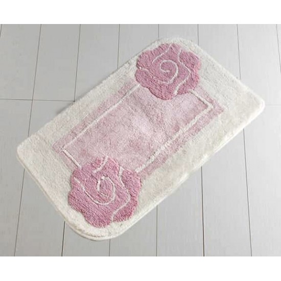 Covoras de baie ROZE IN ALB. 100 CM X 60 CM
