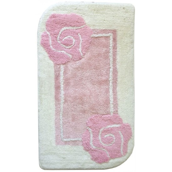 Covoras de baie ROZE IN ALB. 100 CM X 60 CM