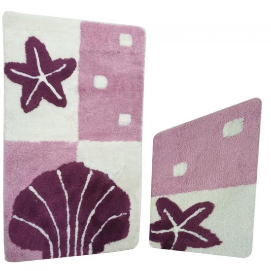 Covorase de Baie, set 2, Deniz Yildizi Mov