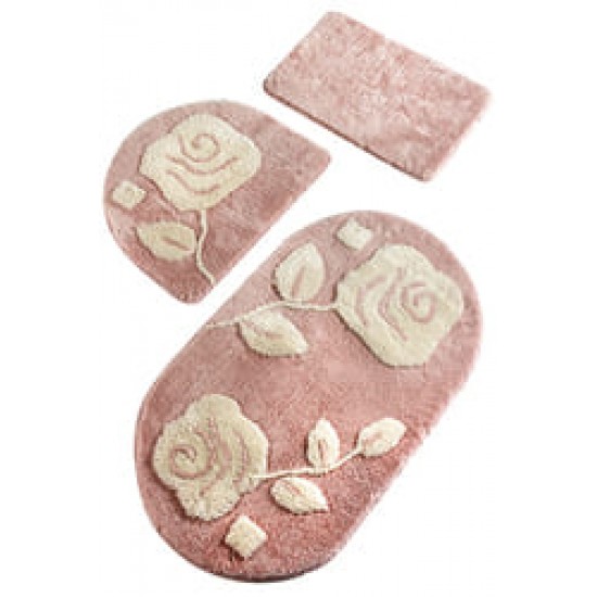 "PINKIE Roz"  Set 3 Covorase de baie