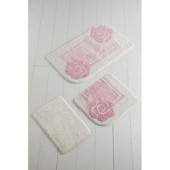 "DOLCE Roz" Set 3 Covorase de baie