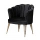 Fotolii London Queen, Negru, Tapitat Textil, Cadru si Picioare metal auriu