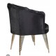 Fotolii London Queen, Negru, Tapitat Textil, Cadru si Picioare metal auriu