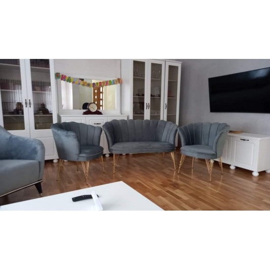 Set Canapea London Queen Coffee Set, Gri