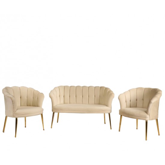 Set Canapea London Queen Coffee Set, Cappucino-Crem