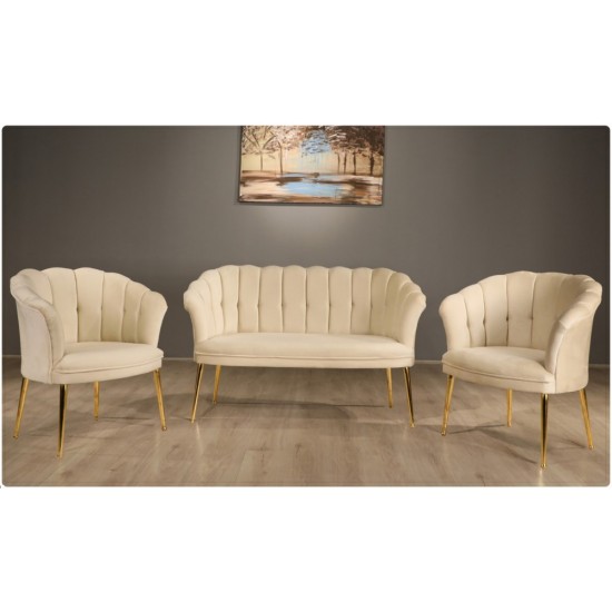 Set Canapea London Queen Coffee Set, Cappucino-Crem