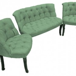 London Times Coffee Set, Canapea fixa 2 locuri si 2 fotolii Menta