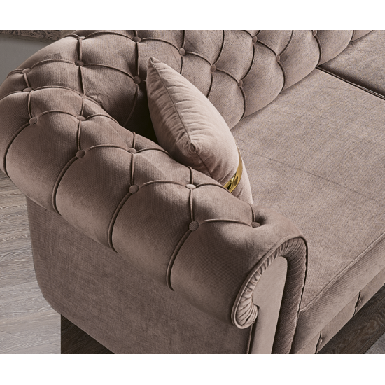 Canapea Casafun Ciragan, 3 locuri, 242x96x79 cm, culoare Cappucino Maro Canapea Casafun Ciragan, 3 locuri, 242x96x79 cm, culoare Cappucino Maro