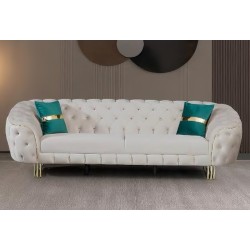 Canapele FERY, Crem Bej 3 locuri, 235x 87 x h 88 cm